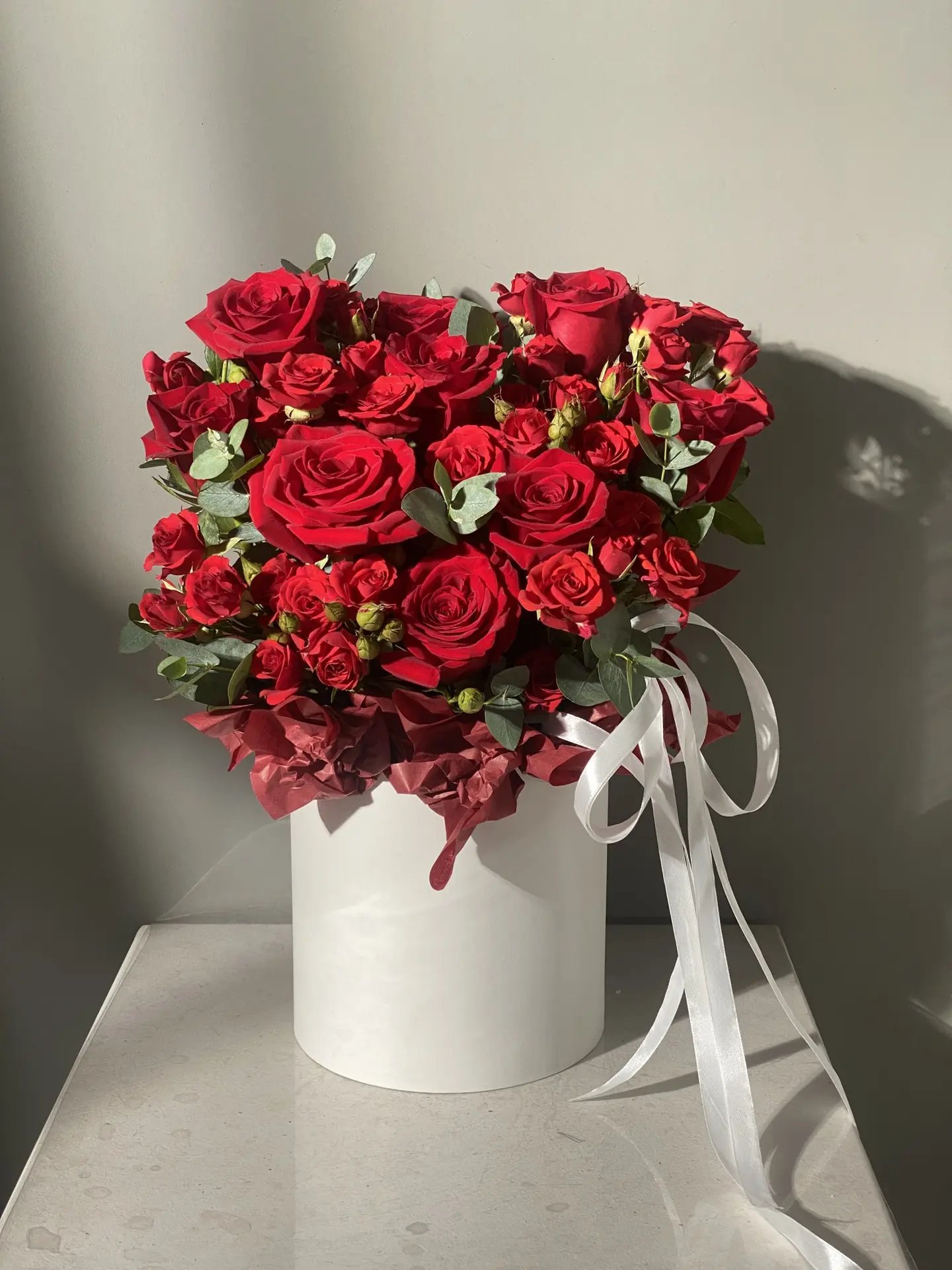 Корзиночка с красными розами