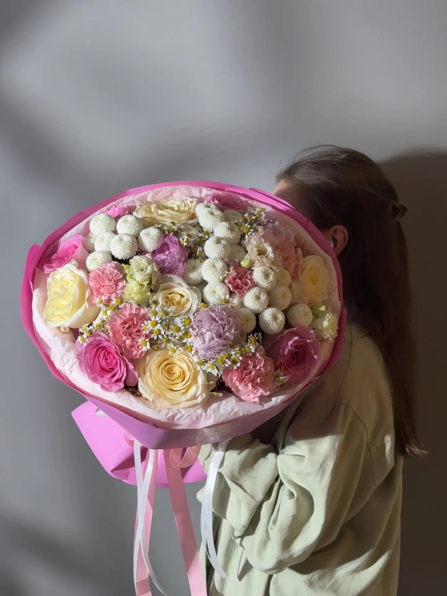 Пышный букет в розовых оттенках